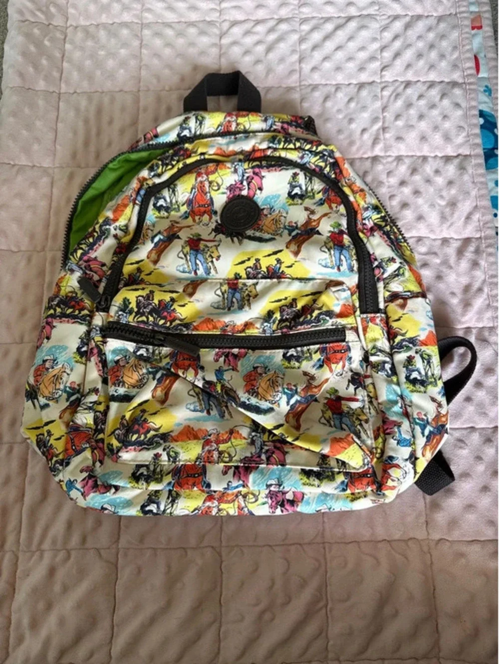 Montana West Cowboys Western Printed Canvas Nylon Backpack Yellow Retro Rodeo